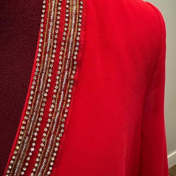 Aakaa Red V-neck Dress NWT - Picture 3 of 13